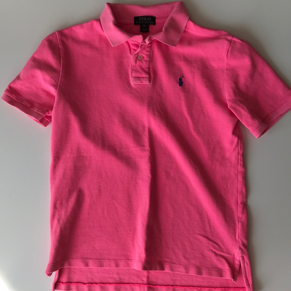 Neon pink boys polo shirt